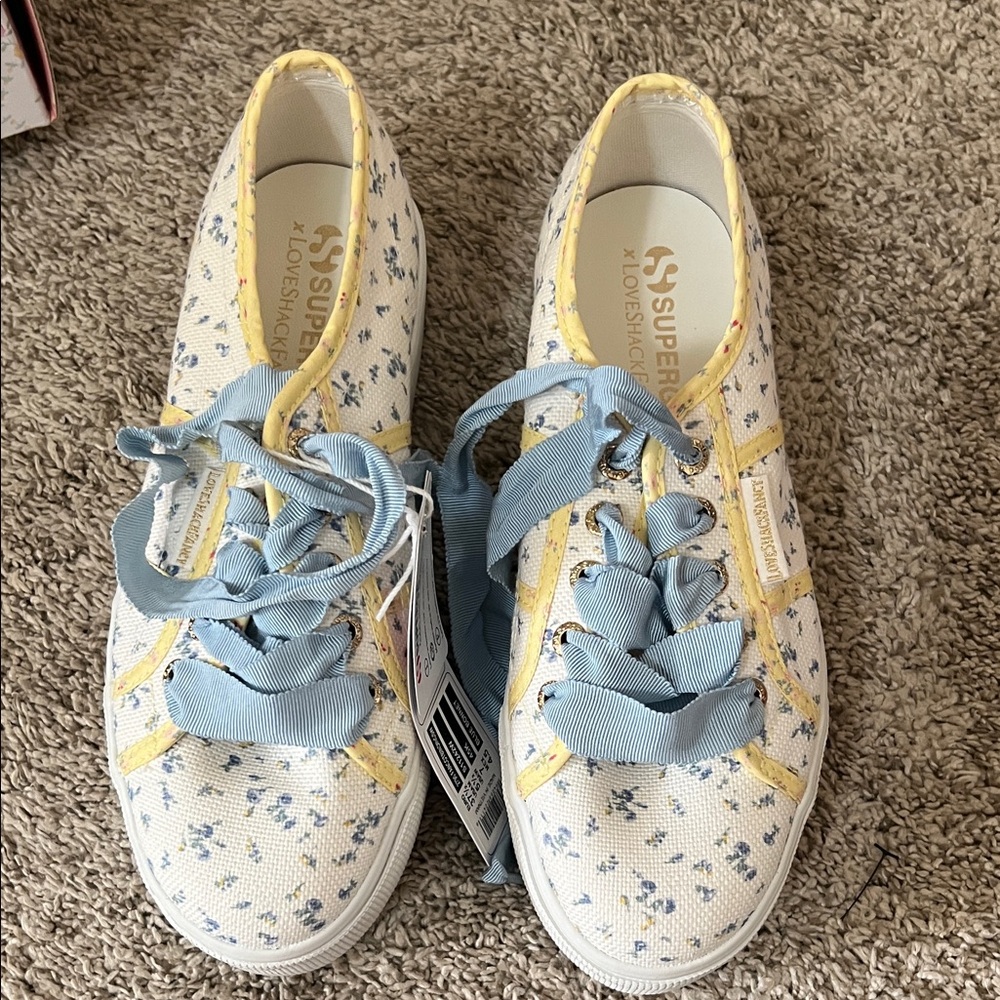 Loveshackfancy x superga platform sneakers. NWT